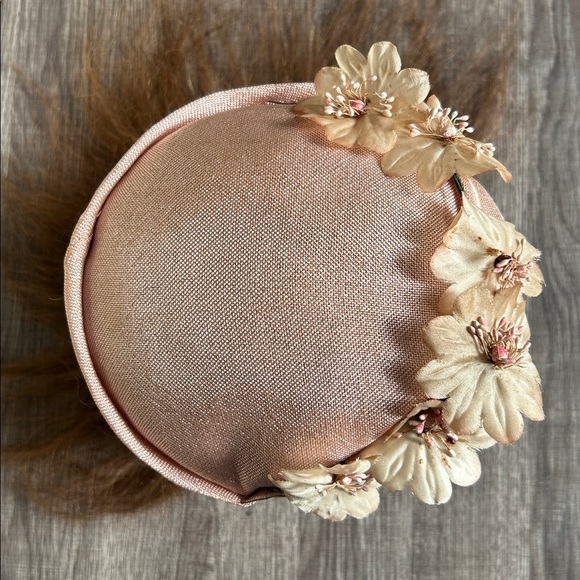 Vintage‎ Hat Pink and Cream Flowers Fascinator Church - Picture 6 of 15